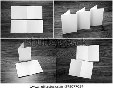 Identity design, corporate templates, company style, set of booklets, blank white folding paper flyer