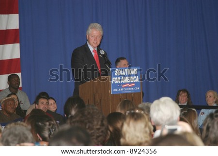 Former President Bill Clinton in Myrtle Beach, SC at a rally for wife Hillary Clinton on January 23, 2008