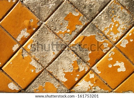Cracked golden tile in Wat Pho temple , Bangkok Thailand