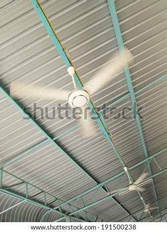 ceiling Fan on metal roof