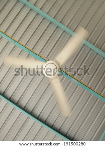 ceiling Fan on metal roof