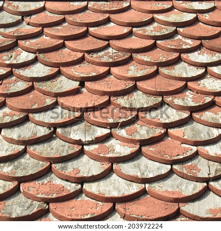 Brown wooden tiles roof background