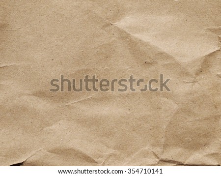 Close up of wrinkle brown bag texture