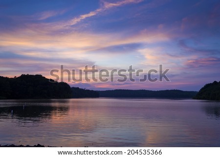 Peaceful Lake at Sunset.