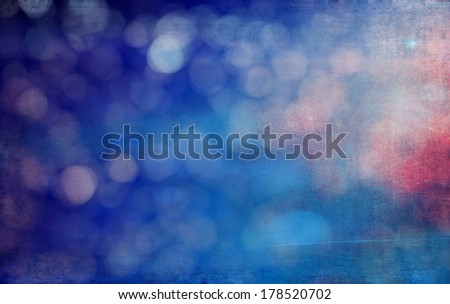 Abstract textured background: blue, red, and white patterns. For art texture, grunge design, and vintage paper / border frame