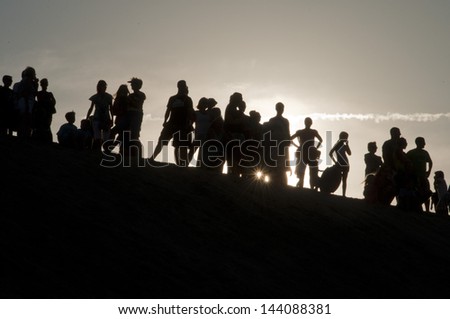 Jockeys Ridge Sunset Silhouette Group