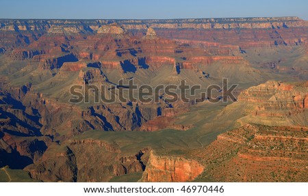 Panoramic View of Grand Canyon and Bright Angel Trail