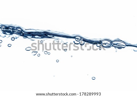 close up of water surface isolated on white