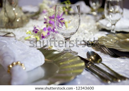 stock photo Soft romantic table settings for a wedding suitable for 