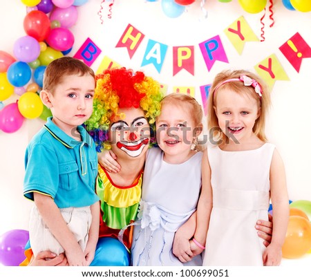 Child happy birthday party .