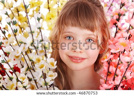Beautiful girl with spring flower. Portrait.