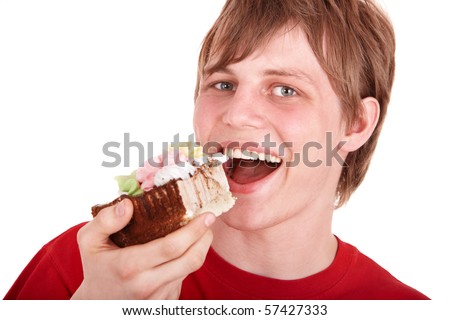 funny pictures of people eating. fat people eating cake.
