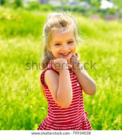 Portrait of cute child outdoor.