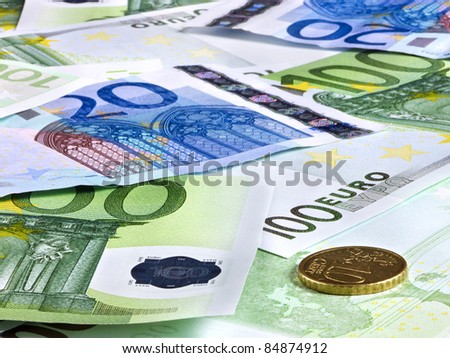 Background of euro money. Close up.