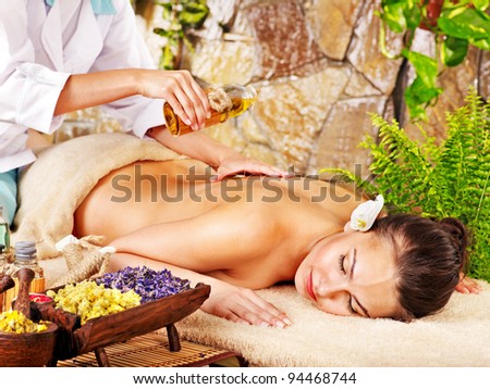 Young woman getting massage in spa Young woman getting massage in spa