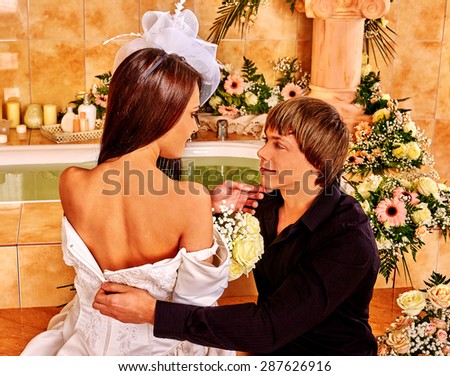 Couple spend wedding night  at luxury spa.
