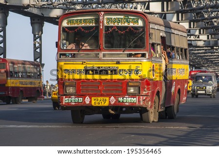 CALCUTTA, INDIA - CIRCA NOVEMBER 2013: Indian bus circa November 2013 in Calcutta.