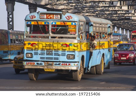 CALCUTTA, INDIA - CIRCA NOVEMBER 2013: Indian bus circa November 2013 in Calcutta.