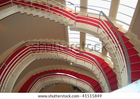 Spiral stair case in a modern hotel