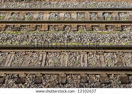 Two train tracks running side by side.
