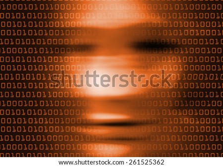 Loss of identity.\
Blurred human face with binary codes symbolizing loss of identity and loneliness.