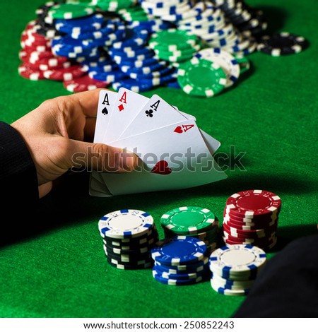 Hand of four aces in poker