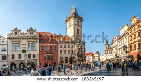 PRAGUE, CZECH REPUBLIC - MARCH 30,2014 - Old Town Square is a historic square in the Old Town quarter of Prague, the capital of the Czech Republic.
