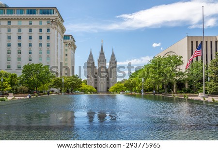 SALT LAKE CITY, UTAH - JUNE 1,2015 - Temple of The Church of Jesus Christ of Latter-day Saints. Salt Lake City is the capital and the most populous city in the state of Utah.