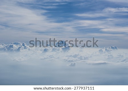 Clouds above the sky