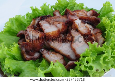 Streaky pork , Fried pork belly