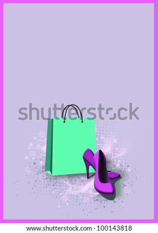Shoe shopping background with space (poster, web, leaflet, magazine)