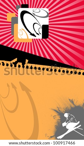 Ski jumping background with space (poster, web, leaflet, magazine)