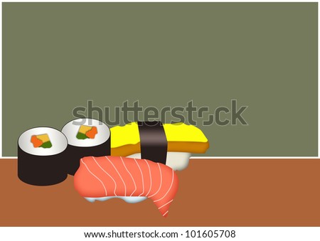 Sushi background with space (poster, web, leaflet, magazine)