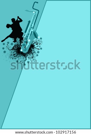 saxophone dance background with space (poster, web, leaflet, magazine)