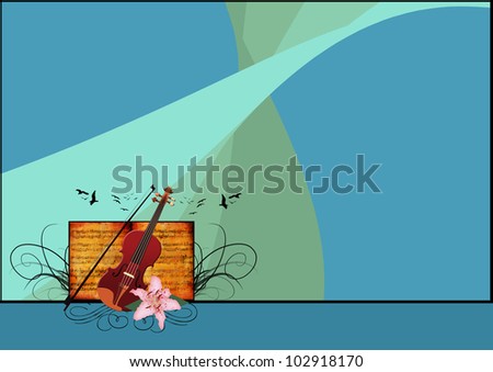 Music Violin background with space (poster, web, leaflet, magazine)