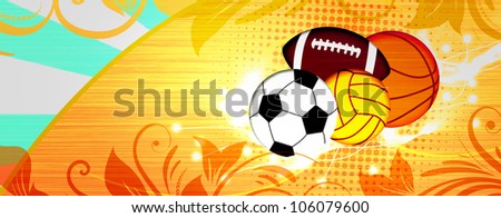 Abstract grunge sport balls background with space