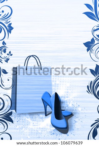 Abstract grunge Shoe shopping background with space
