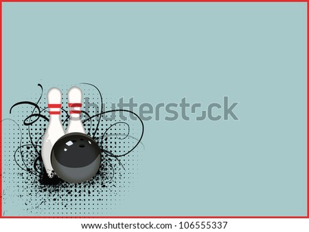 Abstract color Bowling sport background with space