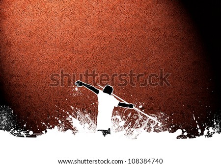 Abstract grunge javelin throw background with space