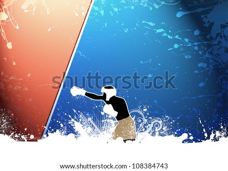 Abstract grunge Boxing sport background with space