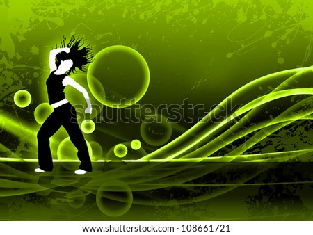 Abstract color zumba fitness dance background with space