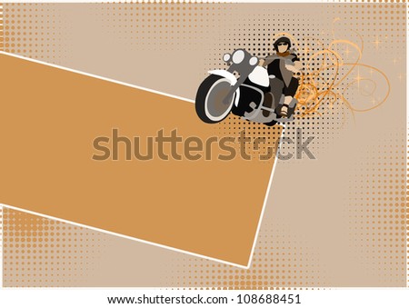 Abstract color chopper bike background with space