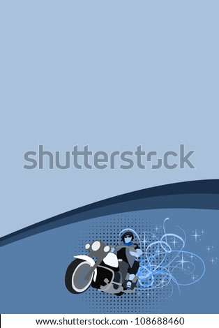 Abstract color chopper bike background with space