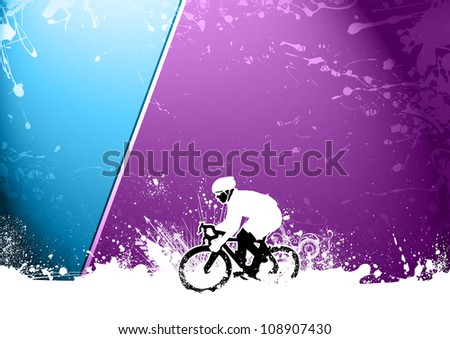 Abstract grunge speed bicycle sport background with space