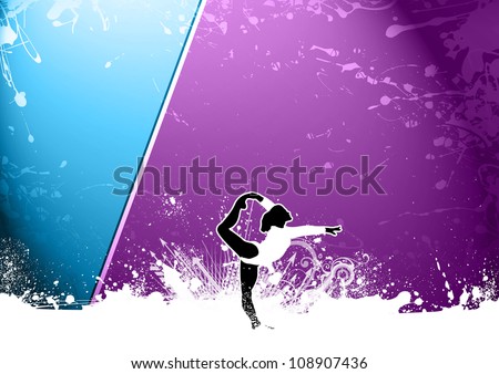 Abstract grunge Ballet or Gymnastic sport background with space