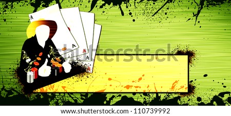 Abstract grunge Western poker background with space