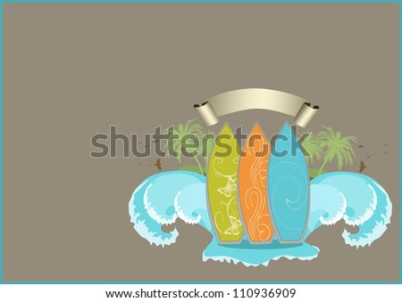 Abstract color Surf summer background with space