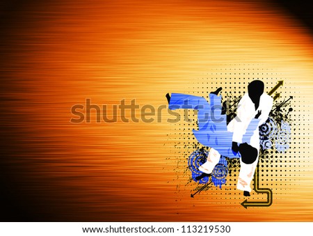 Sport poster: Judo match background with space