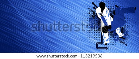 Sport poster: Judo match background with space