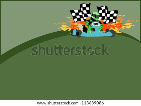 Gocart race motor sport poster background with space